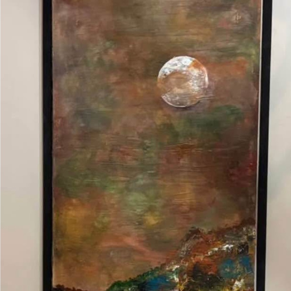 Abstract Moonlit Landscape Art